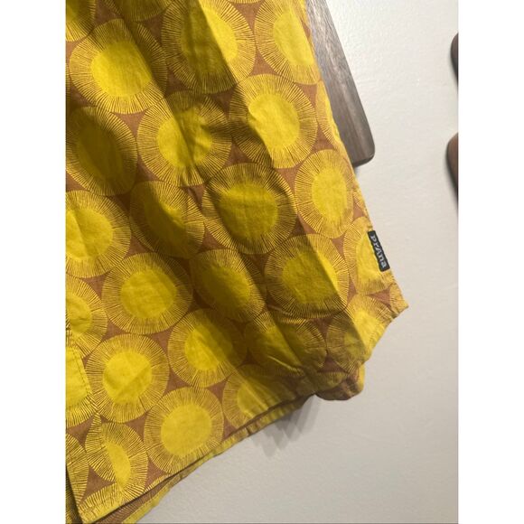 PrAna retro circle design button up short sleeve size Small - Picture 3 of 5